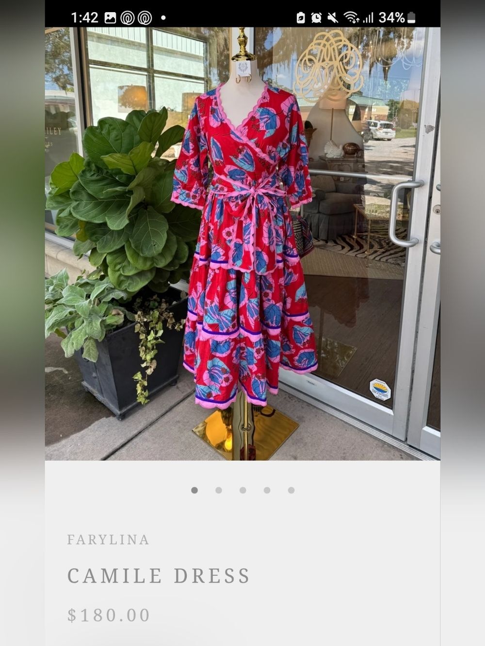 Fairylina Camile Vibrant Pink Floral Maxi Dress And Sash Medium - Picture 3 of 8